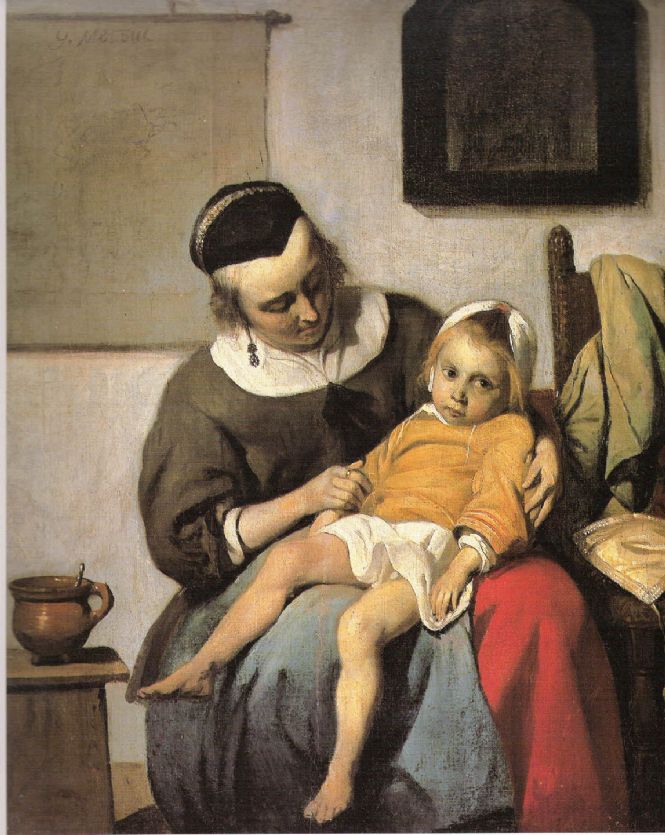`Niña enferma`, 1660 de Gabriel Metsu, Rijksmuseum, Amsterdam